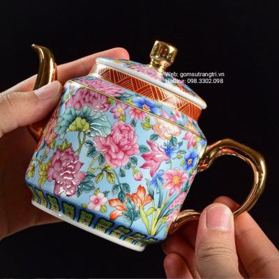 Bộ Ấm Chén Họa Tiêt Bách Hoa Cao Cấp